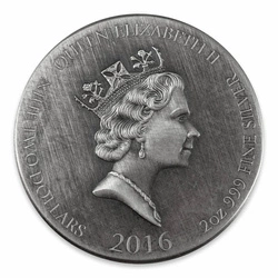 Niue: Vikings - Thor 2 uncje Srebra 2016 Proof Antiqued Coin