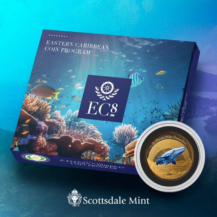 St. Vincent & The Grenadines - Humpback Whale kolorowany 1 uncja Złota 2023 Proof