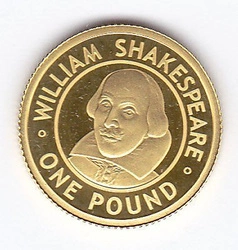 William Shakespeare 1/25 uncji Złota 2006 Proof