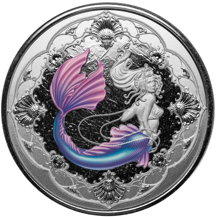 Samoa: Mermaid Princess of the Seas kolorowana 1 uncja Srebra 2022 Proof