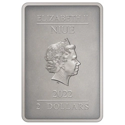 Niue: Star Wars The Mandalorian - Grogu kolorowany 1 uncja Srebra 2022 Antiqued Finish