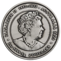Ningaloo Eclipse kolorowany 2 uncje Srebra 2023 Antiqued Coin
