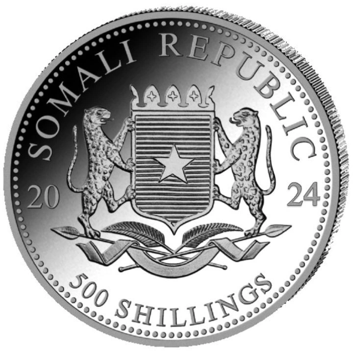 African Wildlife: Słoń Somalijski 5 uncji Srebra 2024
