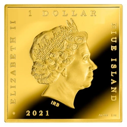 Niue: Caravaggio - Meduza kolorowana, pozłacana 1 uncja Srebra 2021 Proof