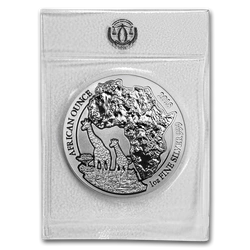 Rwanda: African Ounce - Żyrafa 1 uncja Srebra 2018