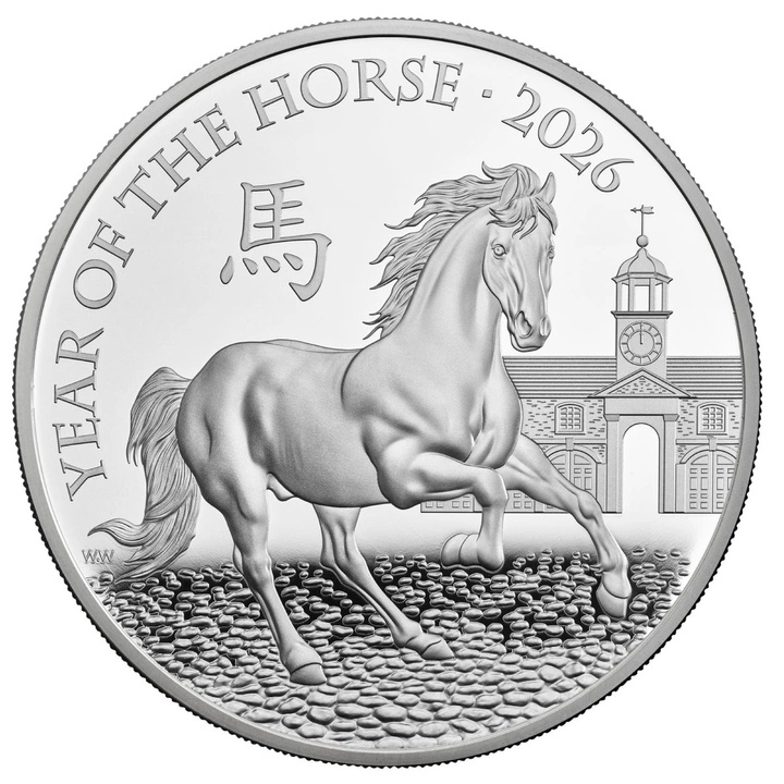 Royal Mint Lunar: Rok Konia 5 uncji Srebra 2026 Proof