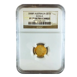 Koala 1/10 uncji Złota 2008 NGC - Red Spot