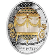 Niue: Fabergé Eggs - Jajo z girlandami kolorowane $1 Srebro 2023 Proof