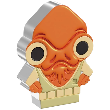 Niue: Star Wars - Admiral Ackbar Chibi Coin kolorowany 1 uncja Srebra 2022 Proof