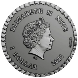 Niue: Fairy Tales - The Princess and the Pea kolorowana $1 Srebro 2021 High Relief Antiqued Coin