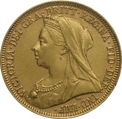 Złoty Suweren- Królowa Wiktoria w welonie 1893-1901
