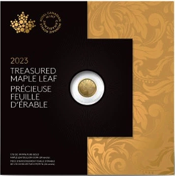 Kanadyjski Liść Klonowy Treasured 1/10 uncji Złota 2023
