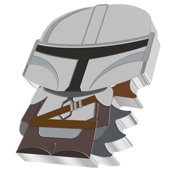 Niue: Star Wars - The Mandalorian Chibi Coin kolorowany 1 uncja Srebra 2021 Proof