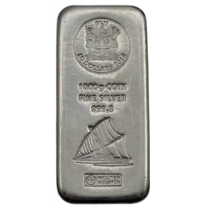 Fidżi: Sztabko-moneta 1000 gramów Srebra 10 Dolarów 2015