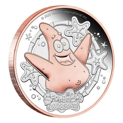 Tuvalu: Spongebob Squarepants - Patrick Star pozłacany 2 uncje Srebra 2025 Proof