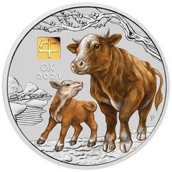 Lunar III: Rok Bawoła 1000 gramów Srebra 2021 Gold Privy Mark