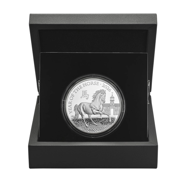 Royal Mint Lunar: Rok Konia 5 uncji Srebra 2026 Proof