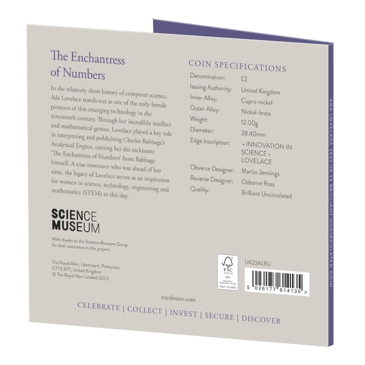 Ada Lovelace £2 Miedzionikiel 2023