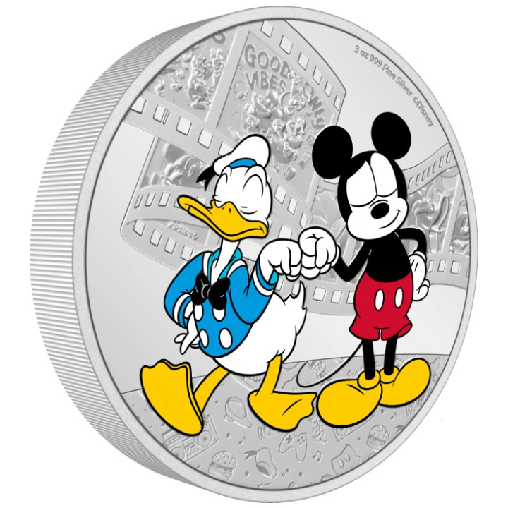 Niue: Disney Mickey & Friends - Donald Duck and Mickey Mouse kolorowany 3 uncje Srebra 2023 Proof