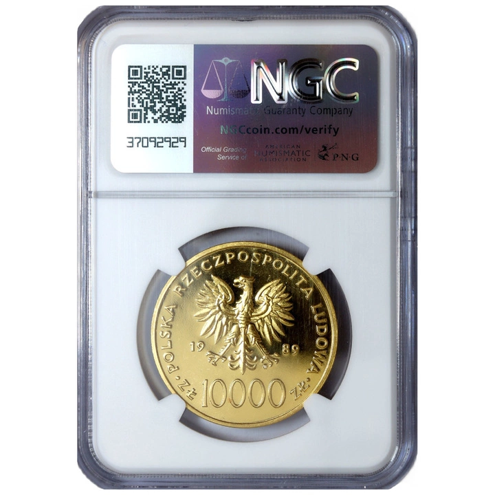 Jan Paweł II 1 uncja Złota 1989 Proof MS 69