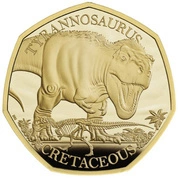 Dinosaurs: Iconic Specimens - Tyrannosaurus Rex 1/4 uncji Złota 2024 Proof