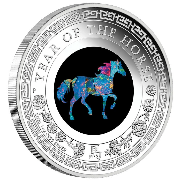 Perth Mint: Lunar III - Rok Konia 1 uncja Srebra 2026 Proof Opal