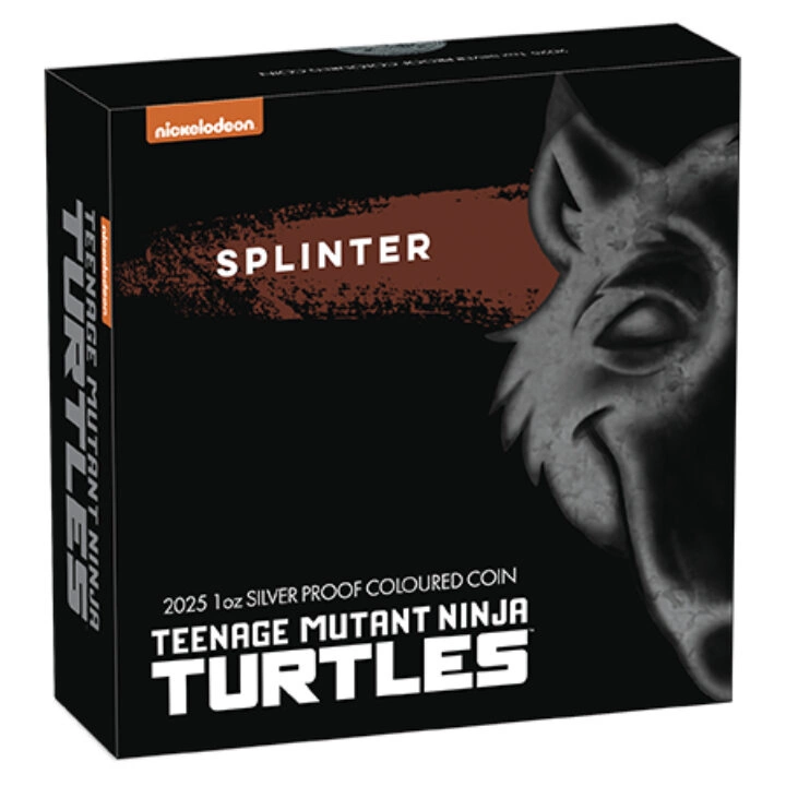Tuvalu: Teenage Mutant Ninja Turtles - Splinter kolorowany 1 uncja Srebra 2025 Proof