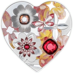 Cook Islands: Brilliant Love – Blossom kolorowany 20 gramów Srebra 2026 Crystal Proof