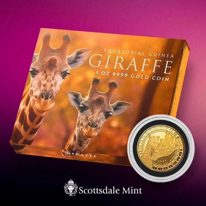 Equatorial Guinea: Giraffe 1 uncja Złota 2023 Proof