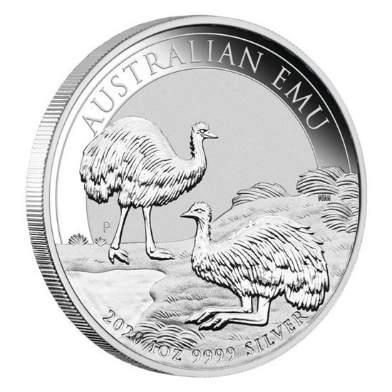 Australijski Emu 1 uncja Srebra 2020