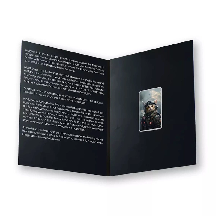 Sztabka The Holy Land Mint - Human Cats - Sarge kolorowana 1 uncja Srebra 2025