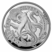 Barbados: Ośmiornica 1 uncja Srebra 2022