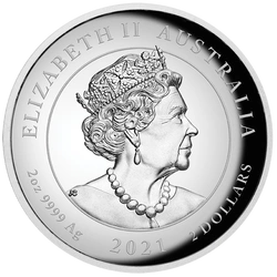 Chinese Myths and Legends: Dragon 2 uncje Srebra 2021 Proof High Relief