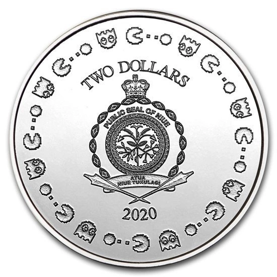 Niue: 40. rocznica powstania gry PAC-MAN 1 uncja Srebra 2020 Slab