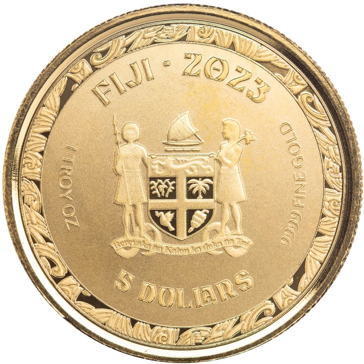 Fiji: Koi Fish kolorowany 1 uncja Złota 2023 Proof