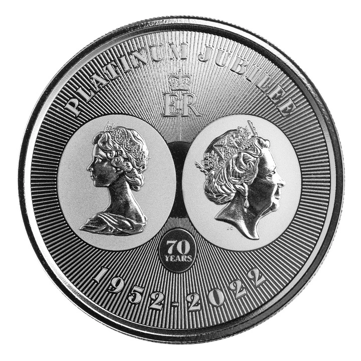 Cayman Islands: The Queen's Platinum Jubilee 1 uncja Srebra 2022 Prooflike