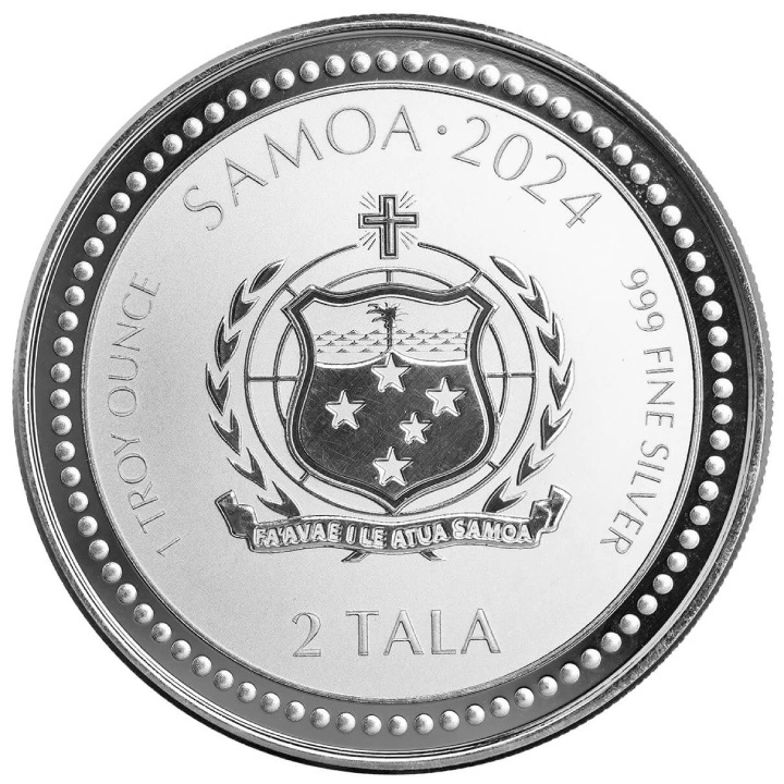 Samoa: Year of the Dragon 1 uncja Srebra 2024 Prooflike