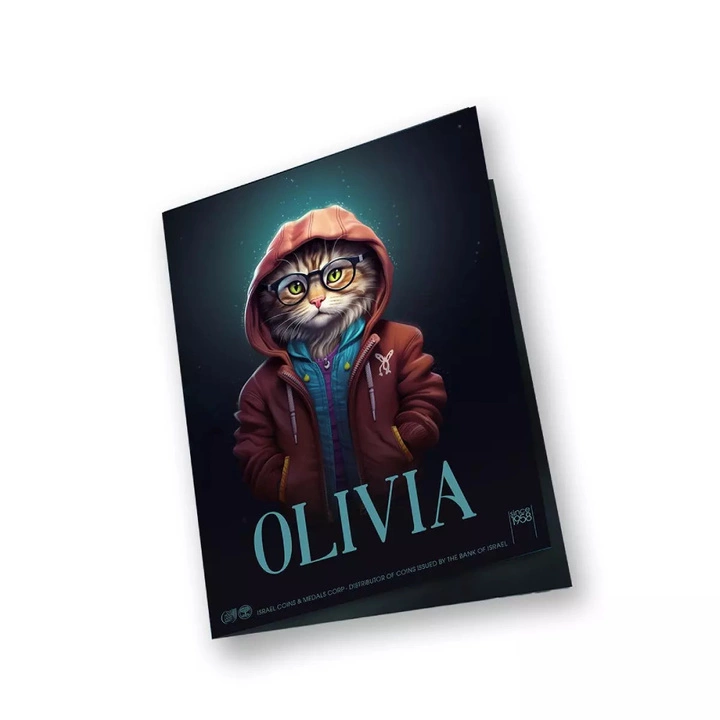 Sztabka The Holy Land Mint - Human Cats - Olivia kolorowana 1 uncja Srebra 2025