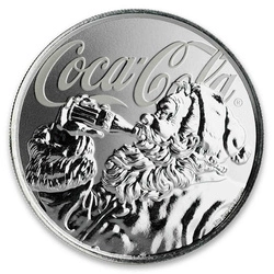 Fiji: Fiji Coca-Cola Santa 1 uncja Srebra 2019 Holiday Coin Slab