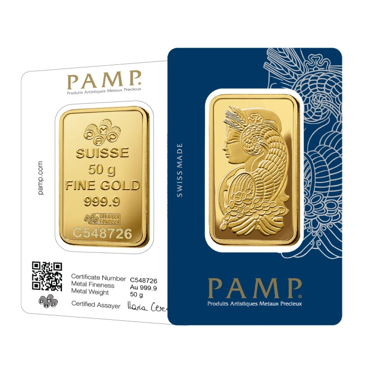 Sztabka Pamp Suisse Fortuna Veriscan 50 gramów Złota LBMA