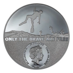Cook Islands: Real Heroes - Coast Guard kolorowany 3 uncje Srebra 2023 Black Proof Ultra High Relief