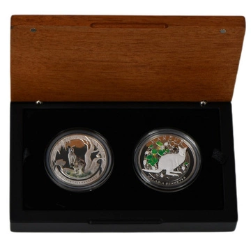 Zestaw 2 monet NBP/RAM: Kangur Walabia Benetta/Kangur Olbrzymi 2 uncje Srebra 2013 Proof