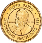 Nicaragua: 100th Anniversary of Ruben Dario's Birth Złoto 1967
