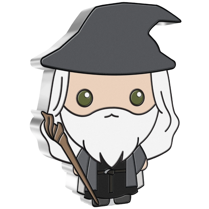 Niue: The Lord of the Rings - Gandalf Chibi Coin kolorowany 1 uncja Srebra 2021 Proof