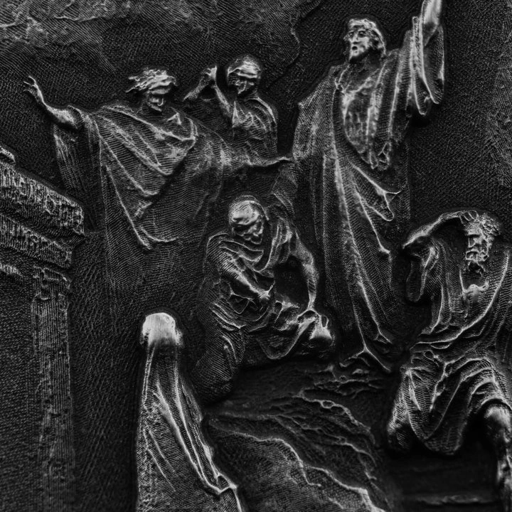 Niue: Biblical - Resurrection of Lazarus 2 uncje Srebra 2020 Proof Antiqued Coin