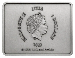 Niue: Jurassic World Dominion - Raptor Country kolorowany 2 uncje Srebra 2022 Sign Shaped Coin