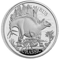 Dinosaurs: Iconic Specimens - Stegosaurus 1 uncja Srebra 2024 Proof