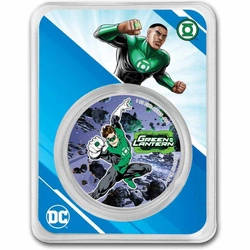 Samoa: DC Comics - Green Lantern kolorowany 1 uncja Srebra 2023 Slab