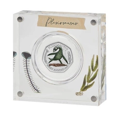 Tales of the Earth: Plesiosaurus kolorowany 50p Srebro 2021 Proof 