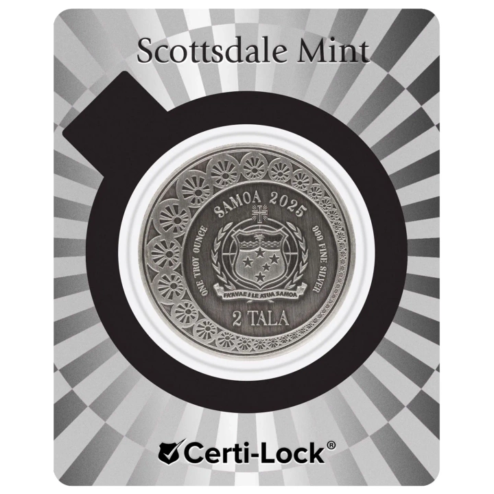 Samoa: Mermaid & Pearl 1 uncja Srebra 2025 Antiqued Coin